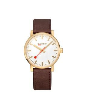 mse.40112.lg analogue watch with leather strap