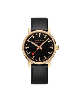 mse.40122.lb analogue watch with leather strap