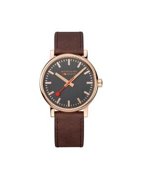 mse.40181.lg analogue watch with leather strap