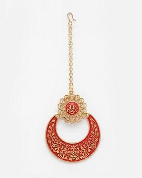 mtk-m-50114-red enamel mang tikka