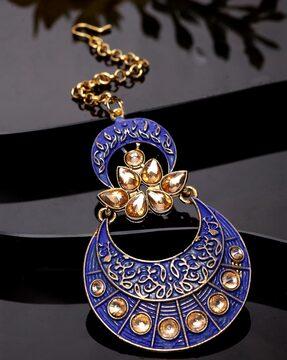 mtk-m-50121-blu  kundan mang tikka