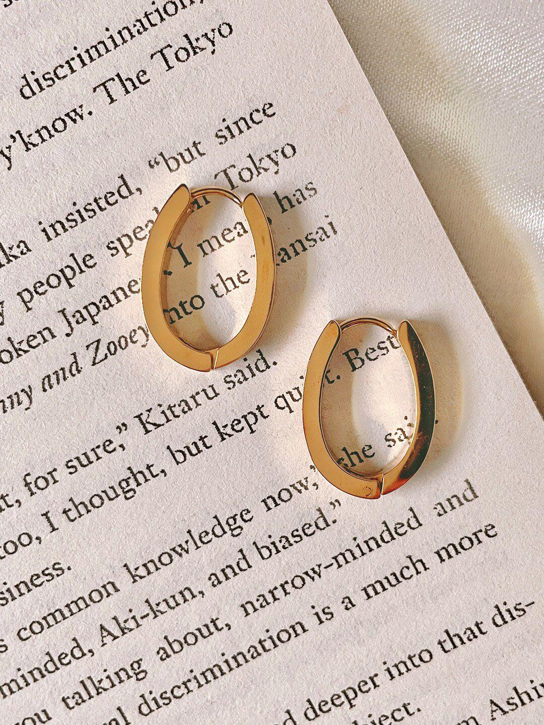 mueras gold-toned contemporary gold plated hoop earrings
