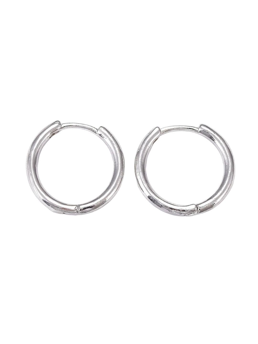 mueras women silver-toned contemporary hoop earrings
