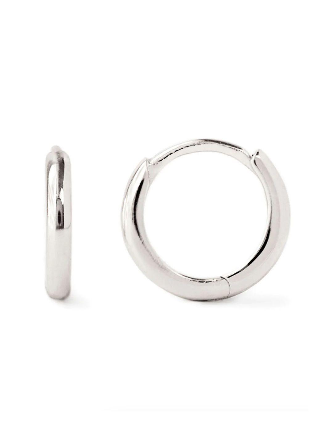 mueras women silver-toned contemporary hoop earrings