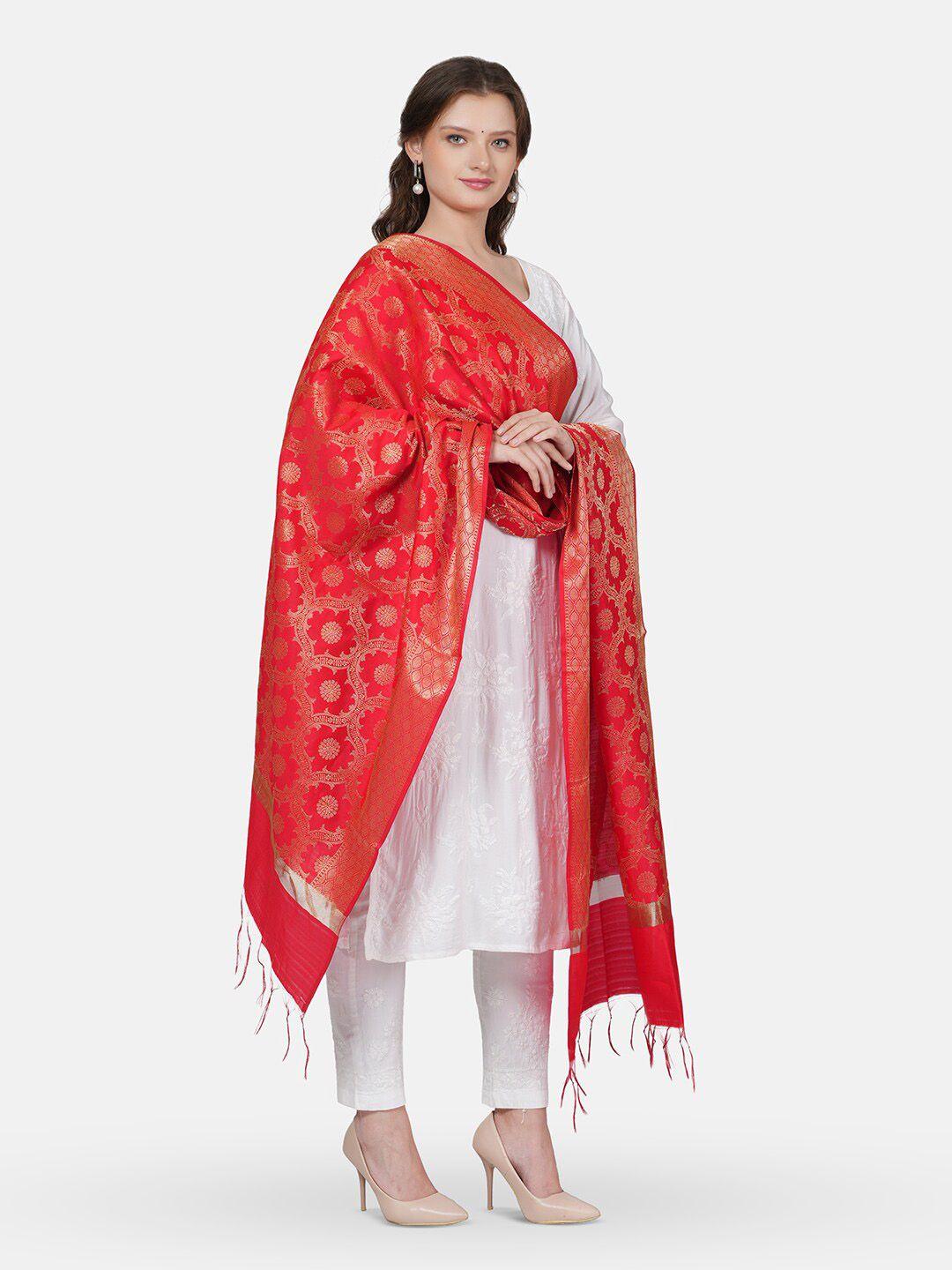 muffly ethnic motifs woven design zari banarasi dupatta