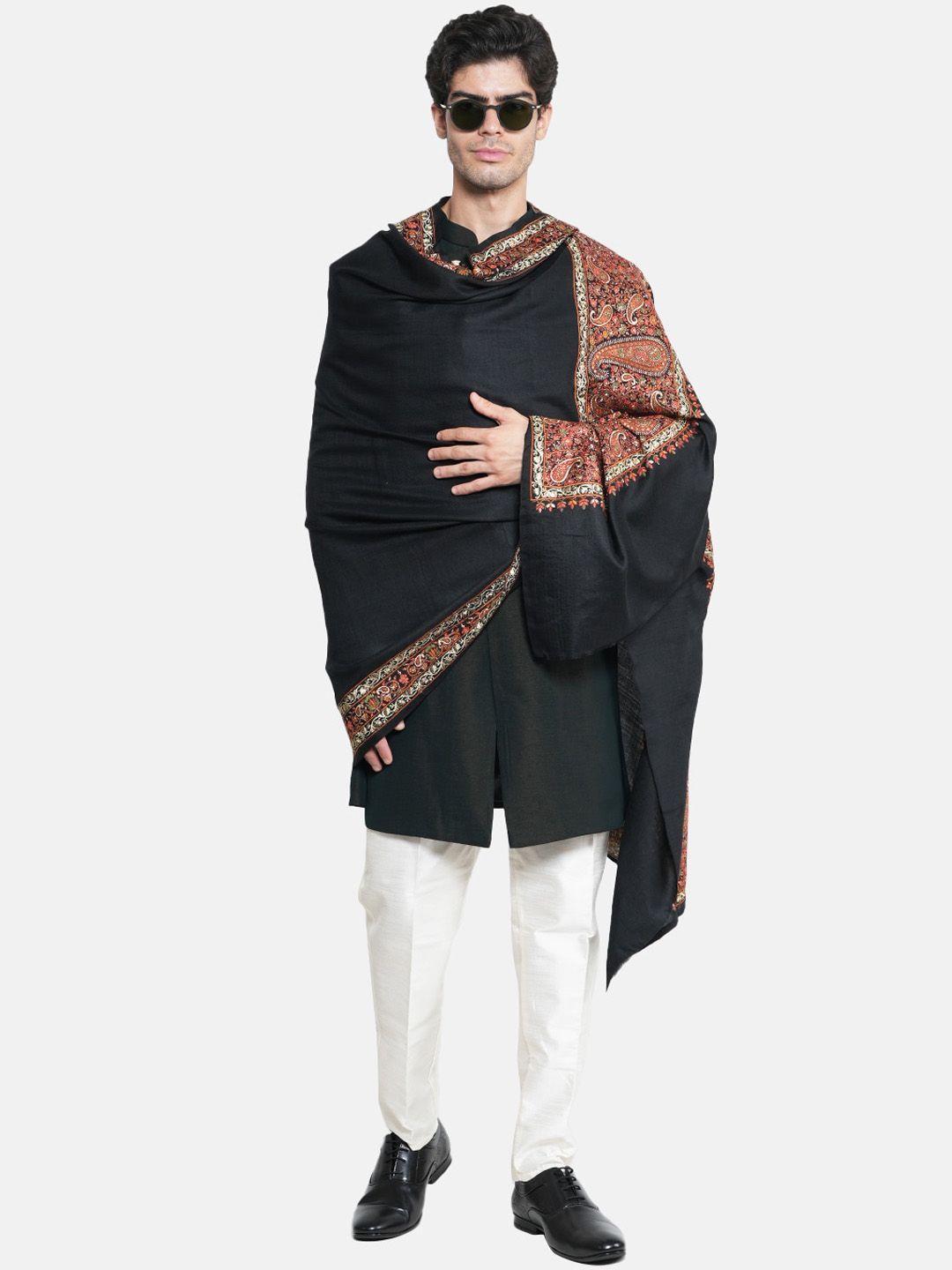 muffly men embroidered woollen shawl