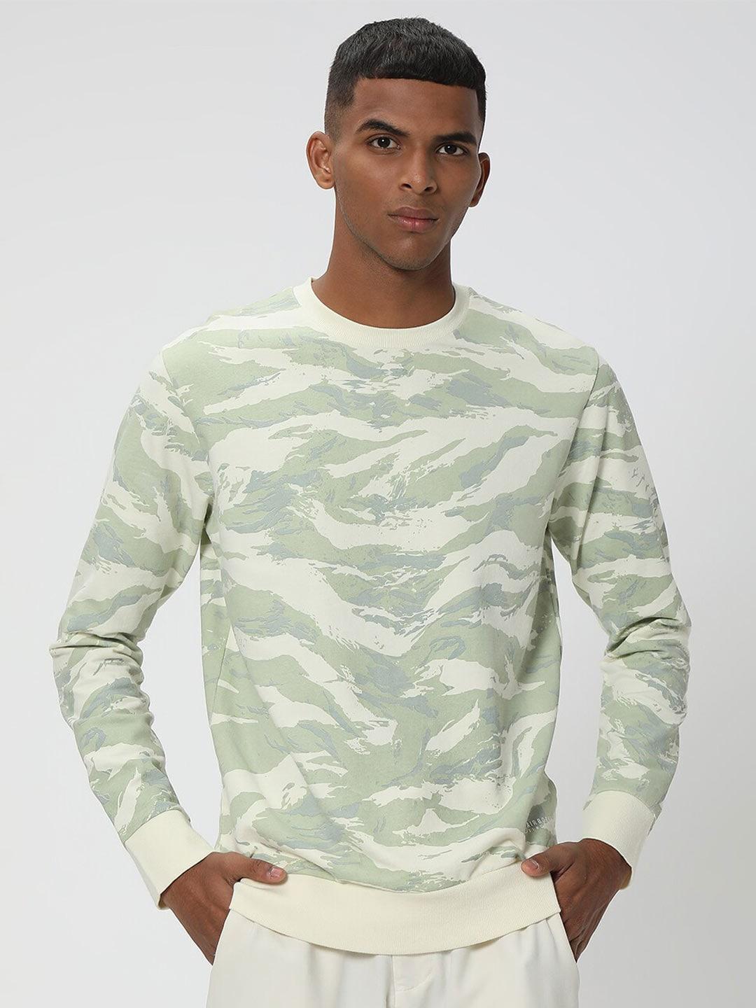 mufti camouflage printed cotton pullover sweatshirt