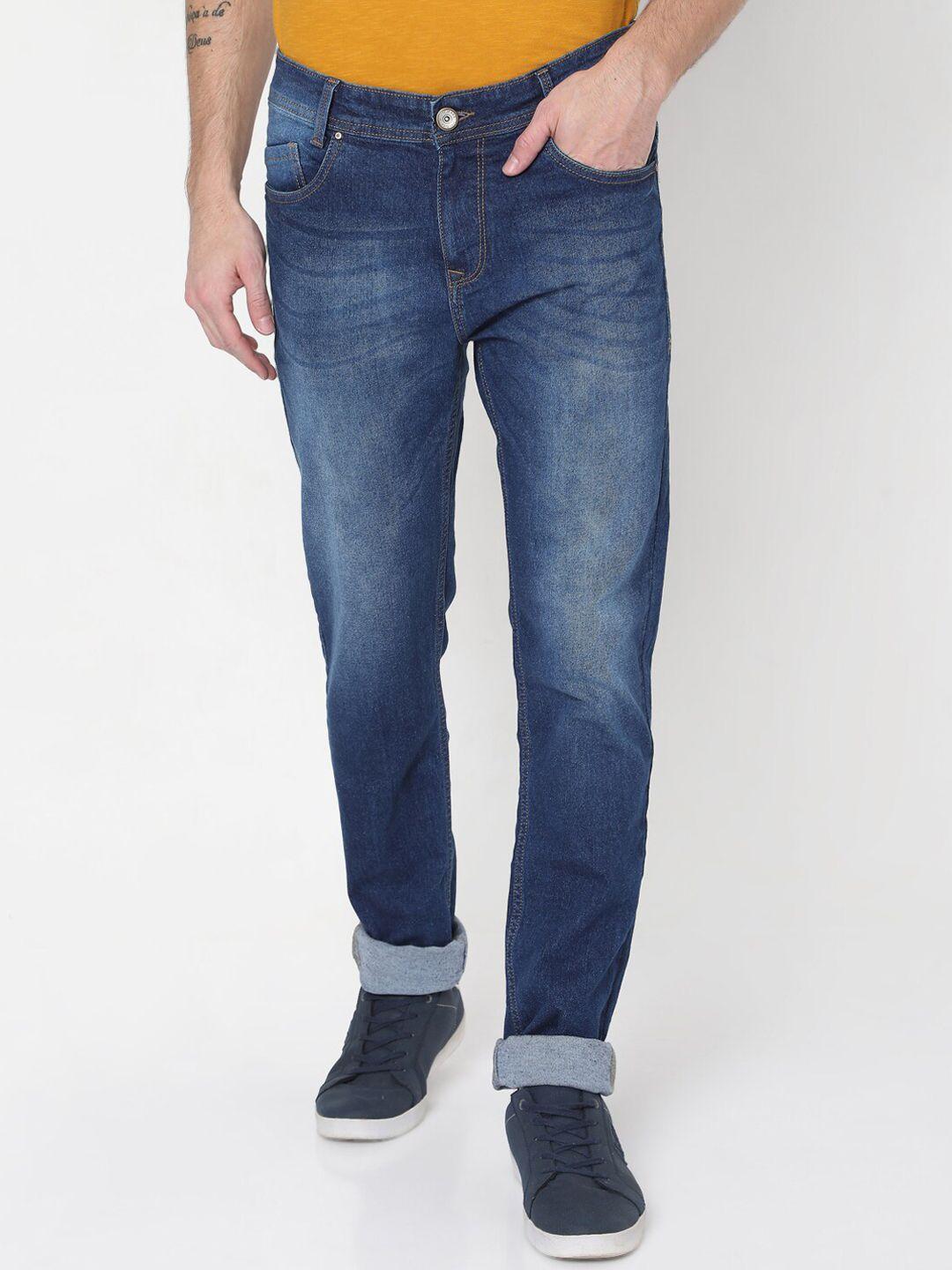 mufti men blue heavy fade stretchable jeans