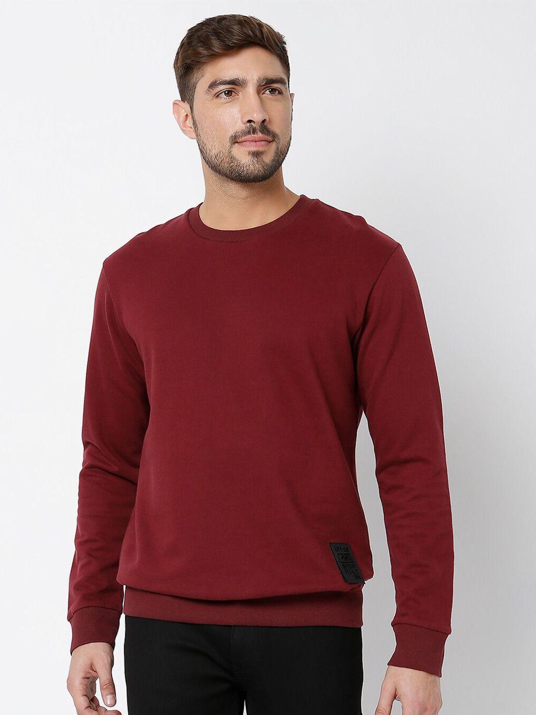mufti slim fit full sleeves pure cotton sweatshirt
