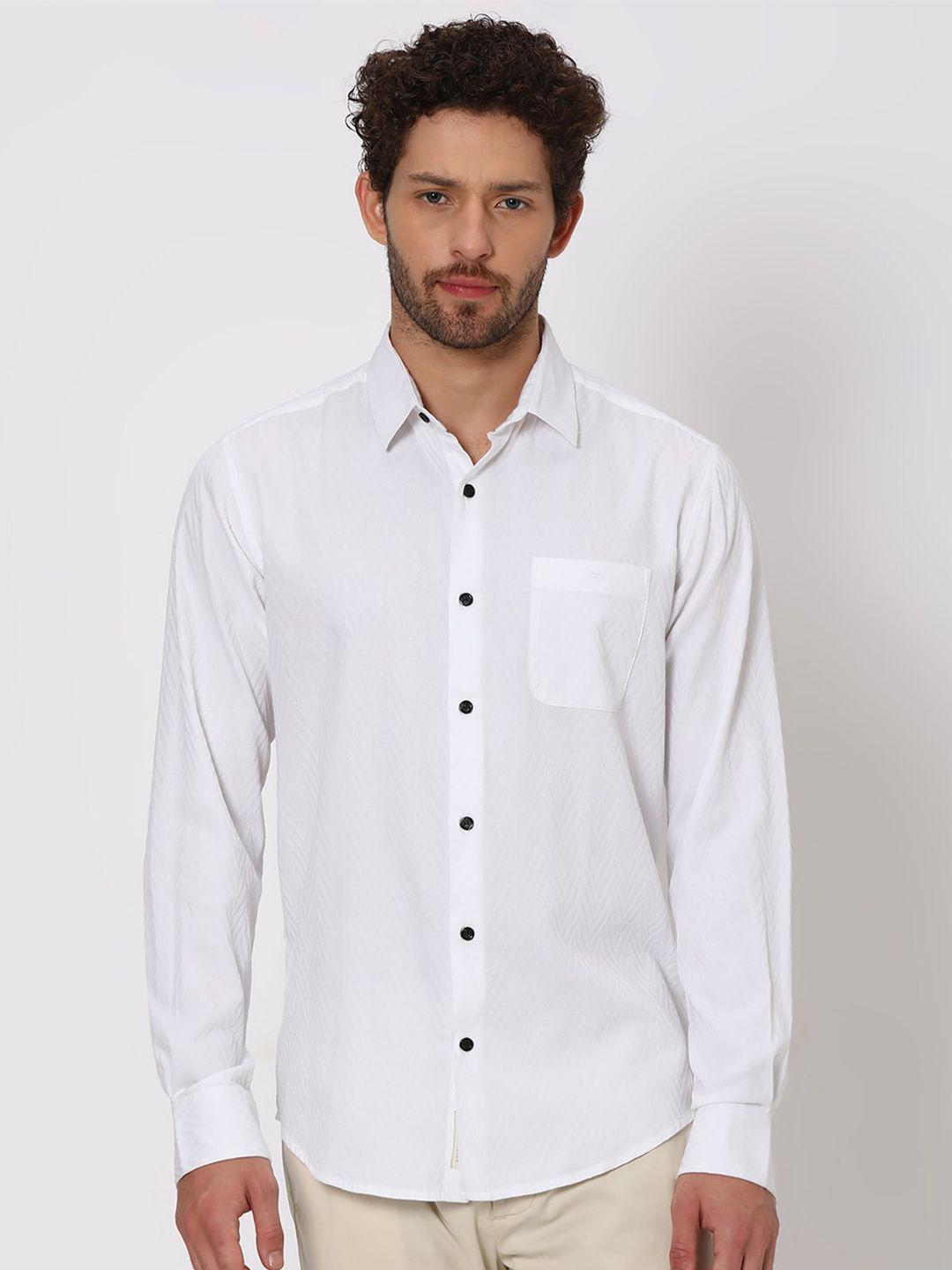 mufti slim fit opaque pure cotton casual shirt