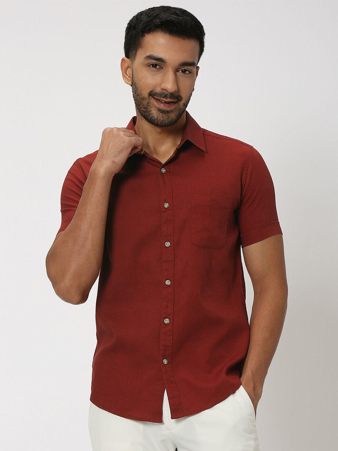 mufti slim fit pure cotton casual shirt