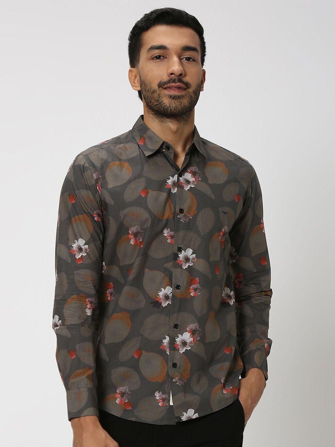 mufti floral printed opaque casual shirt