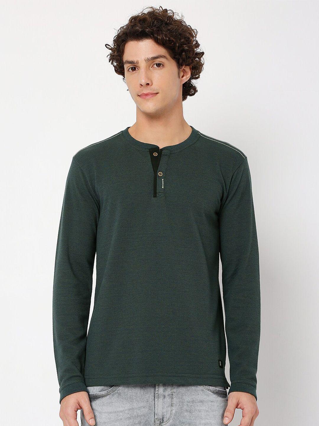 mufti henley neck cotton t-shirt