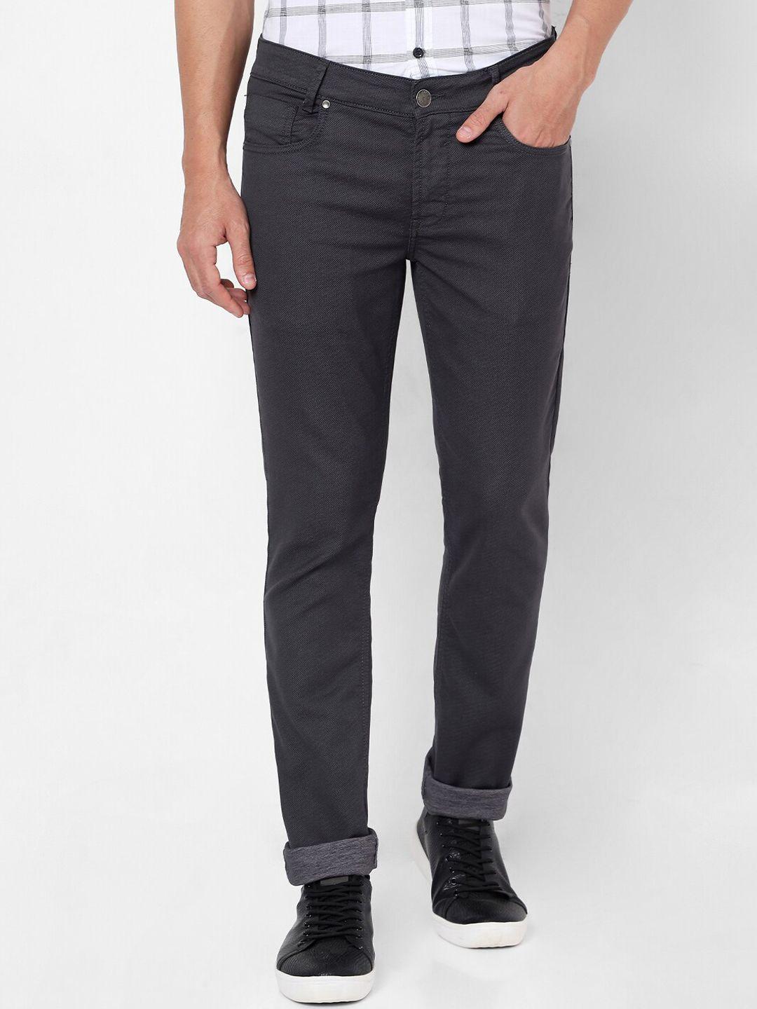 mufti men grey slim fit chinos trousers