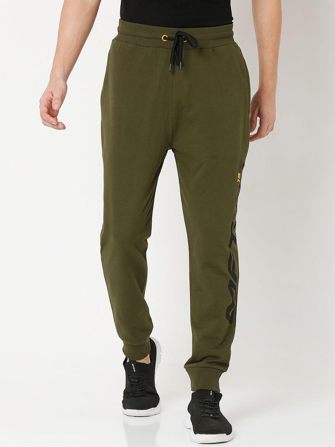 mufti men olive green loose fit joggers trousers