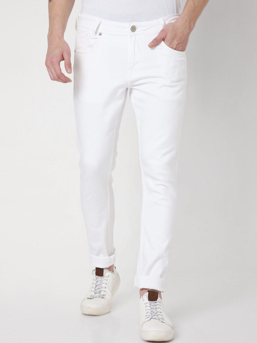 mufti men white skinny fit stretchable jeans
