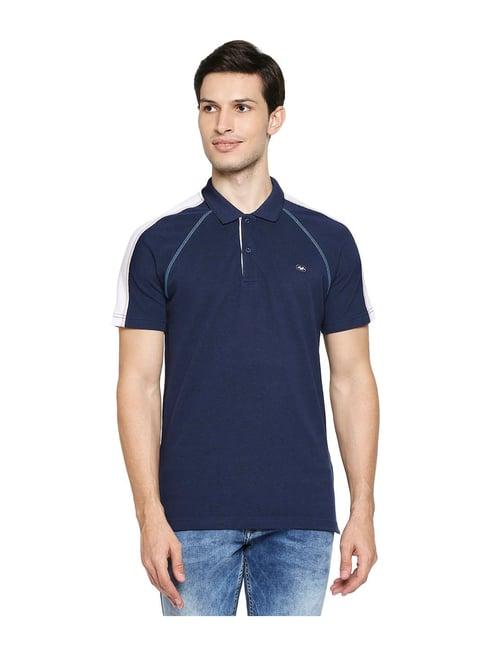 mufti navy slim fit polo t-shirt