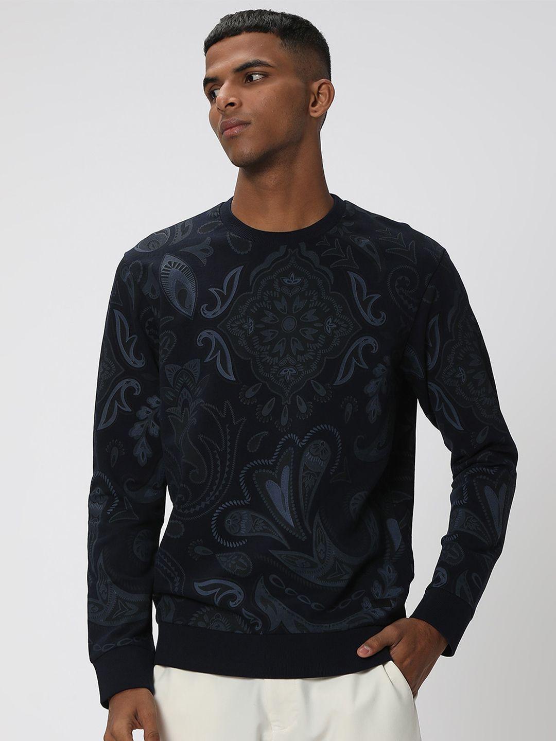 mufti paisley printed cotton pullover sweatshirt