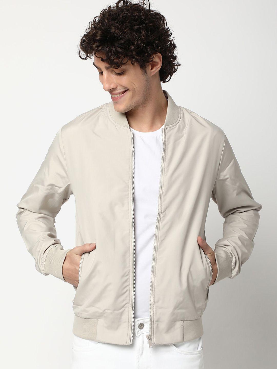 mufti stand collar lightweight slim fit full sleeves bomber jacket
