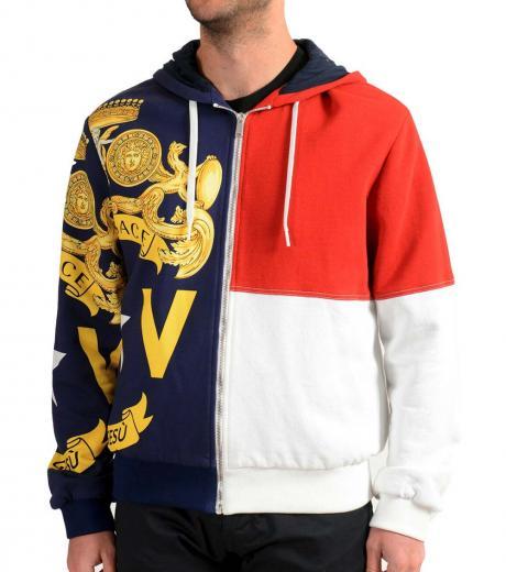 multi color barocco logo print jacket