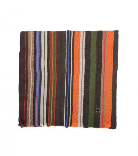 multi color brown striped scarf
