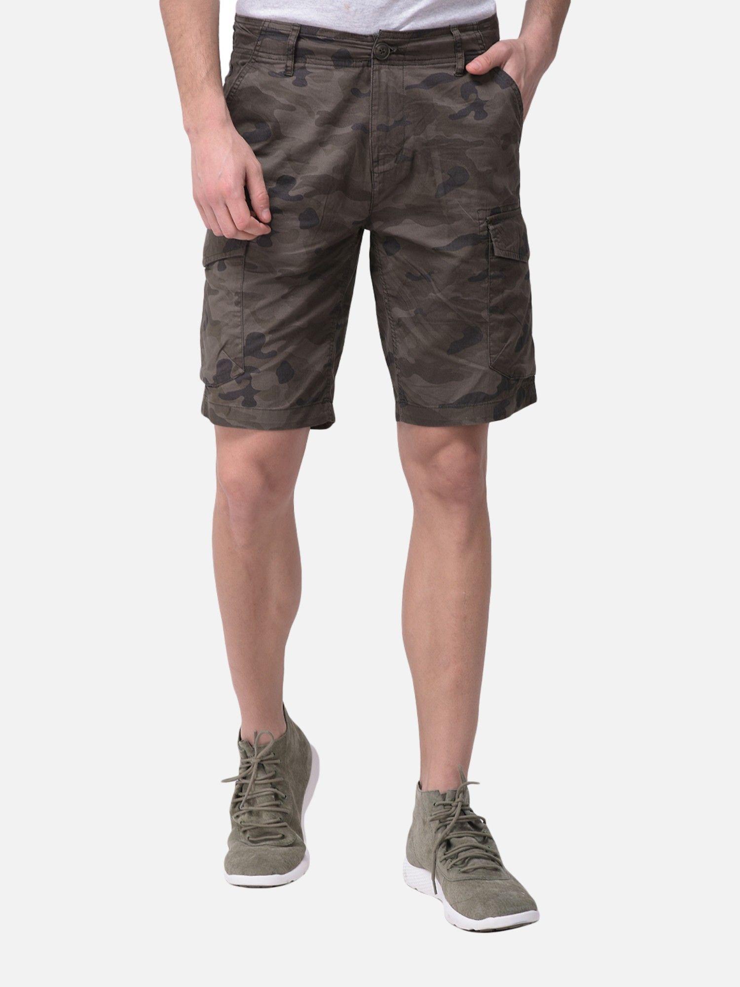 multi color camouflage shorts
