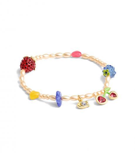 multi color fruit charm bracelet