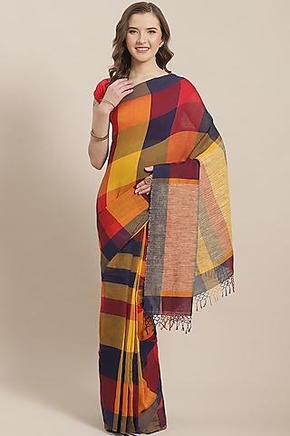 multi colored khadi cotton saree