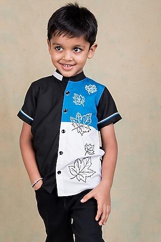 multi- colored egyptian giza cotton embroidered shirt for boys