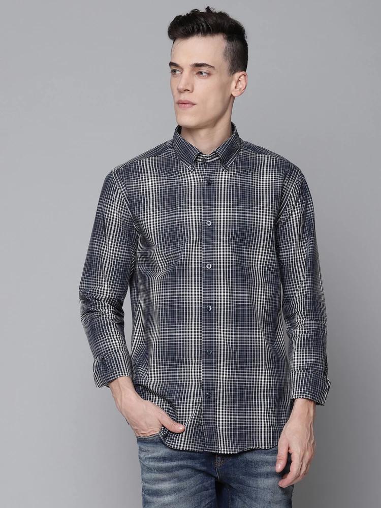 multi checked collar shirt