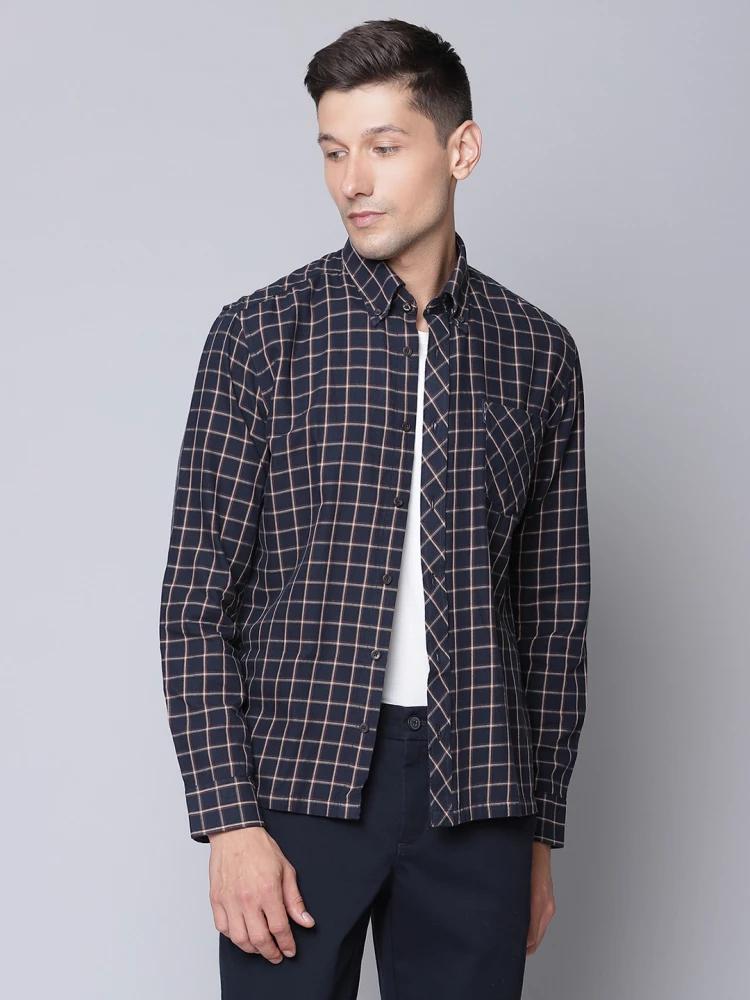 multi checked collar shirt