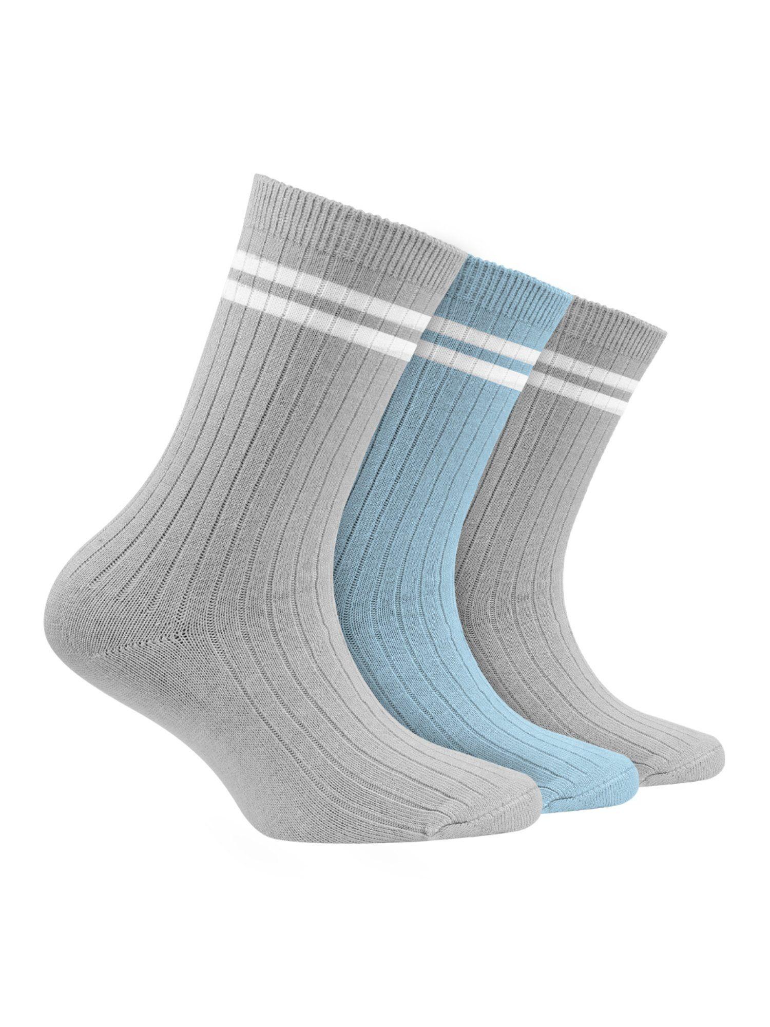 multi-color oduor free organic cotton bamboo kids ribbed socks-pack of 3