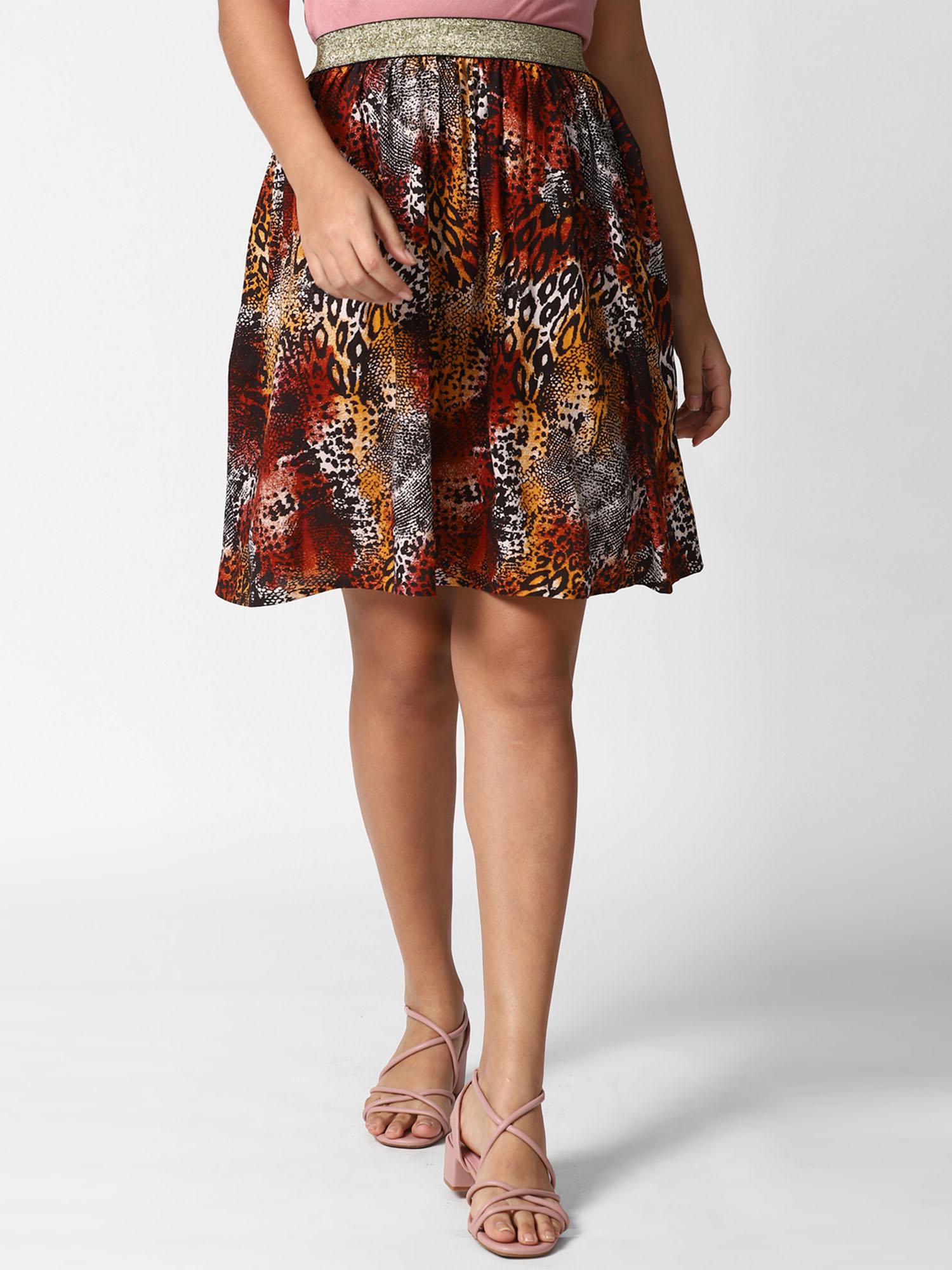 multi-color animal print leopard skirt