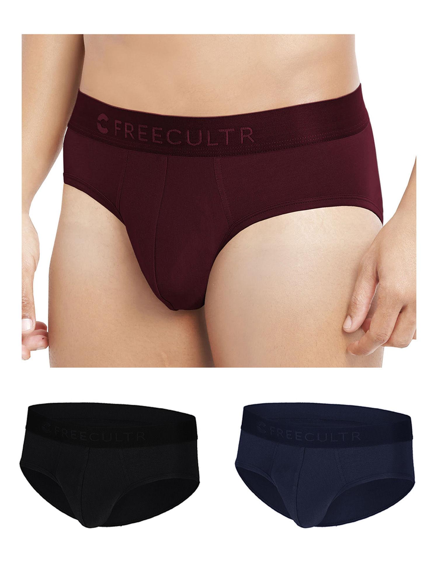 multi-color anti-microbial air-soft micromodal solid brief (pack of 3)