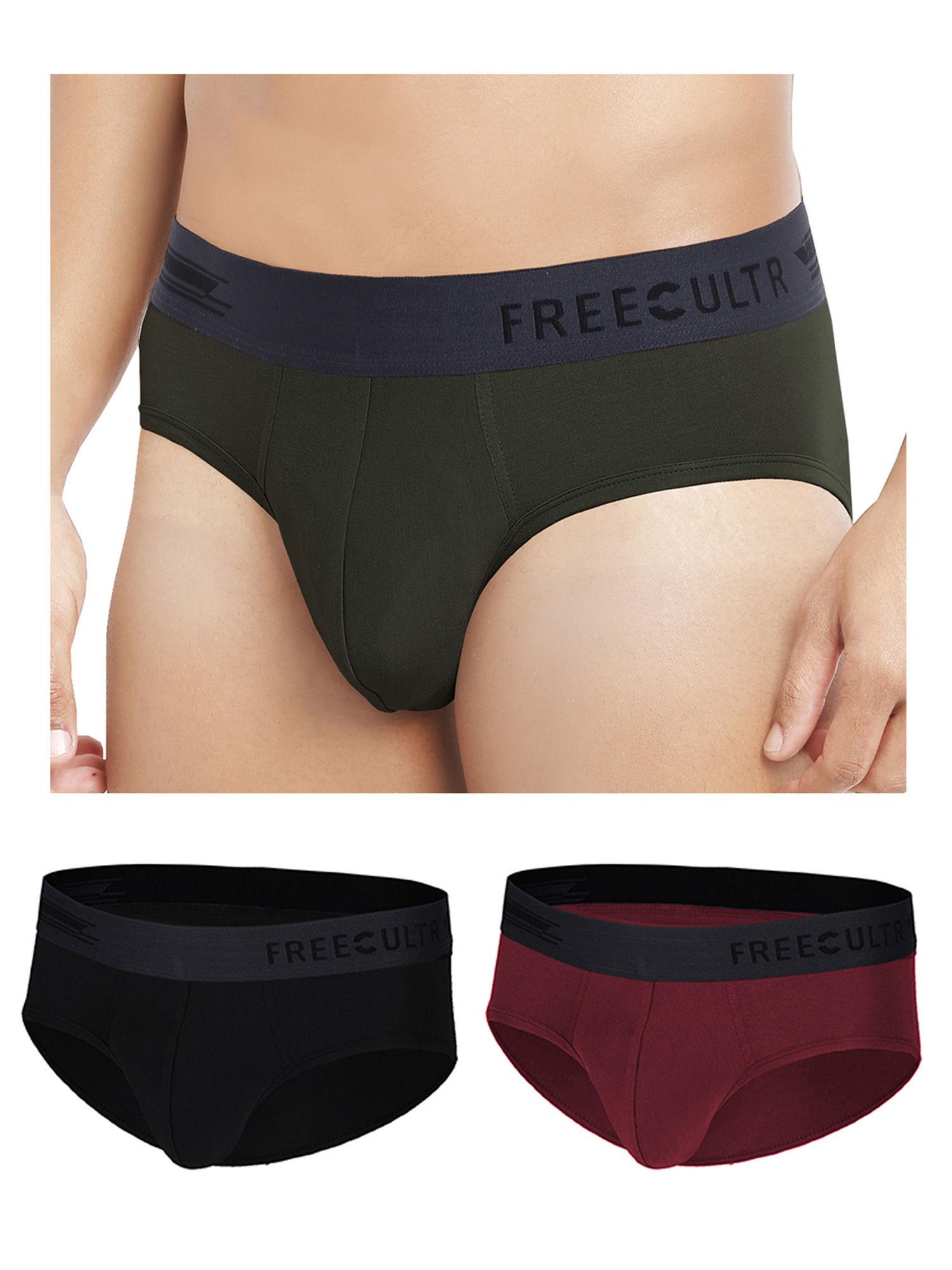 multi-color anti-microbial air-soft micromodal solid brief (pack of 3)