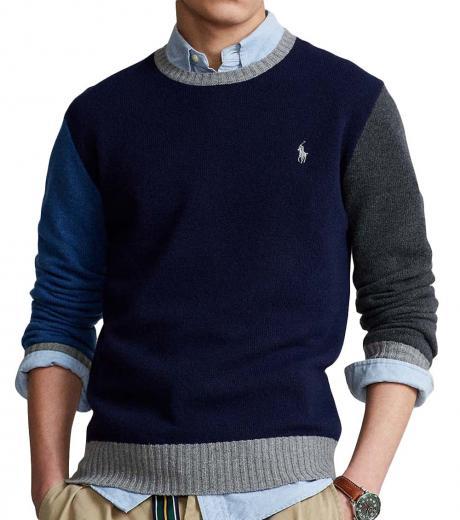 multi color blue knitted sweater