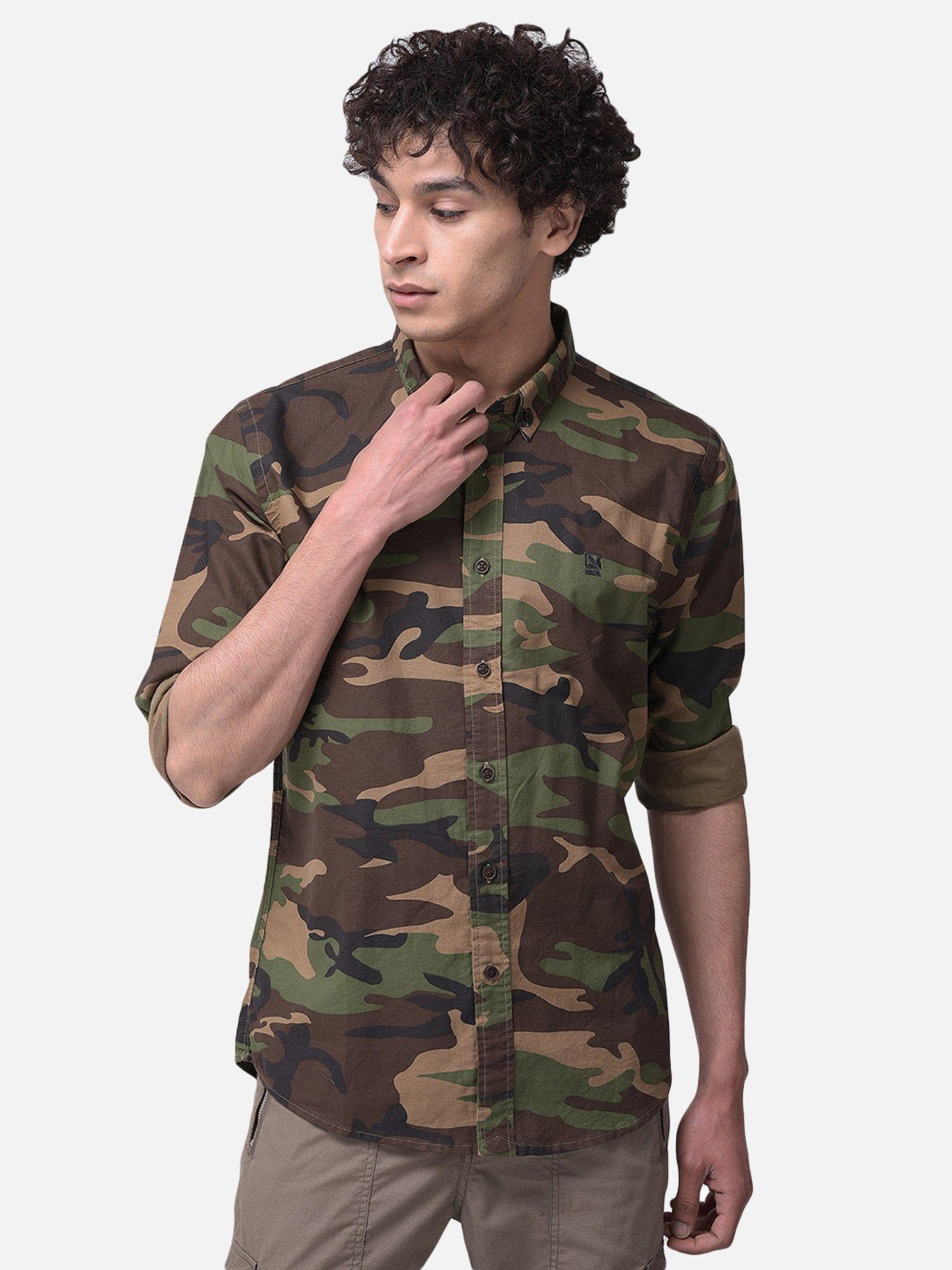 multi color camouflage casual shirt