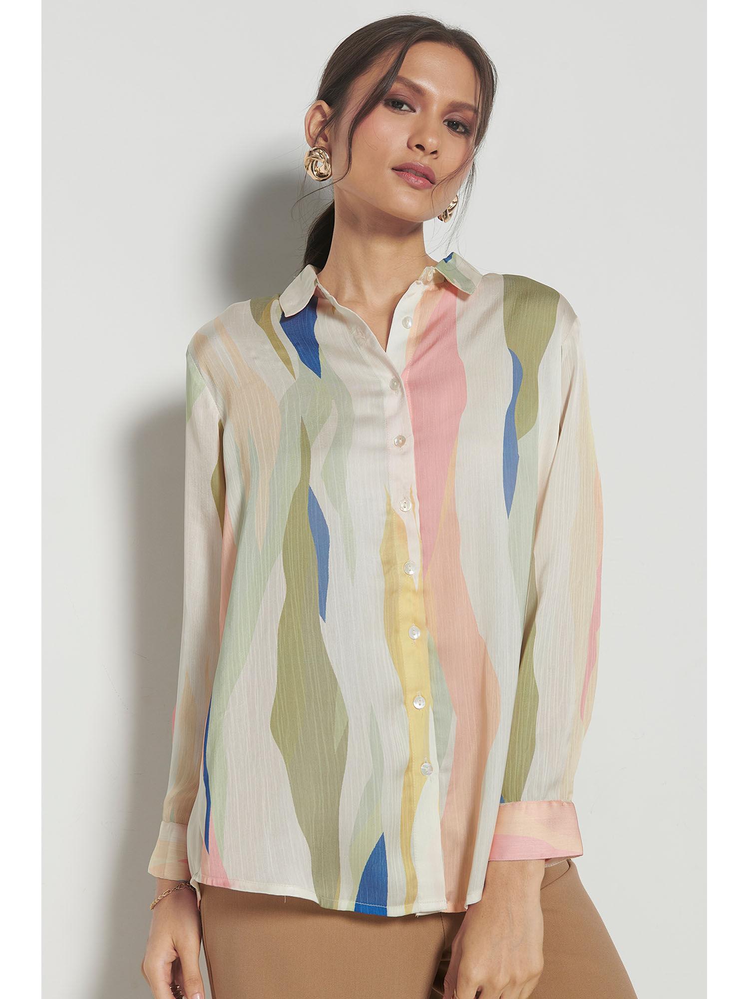 multi-color casual abstract shirt