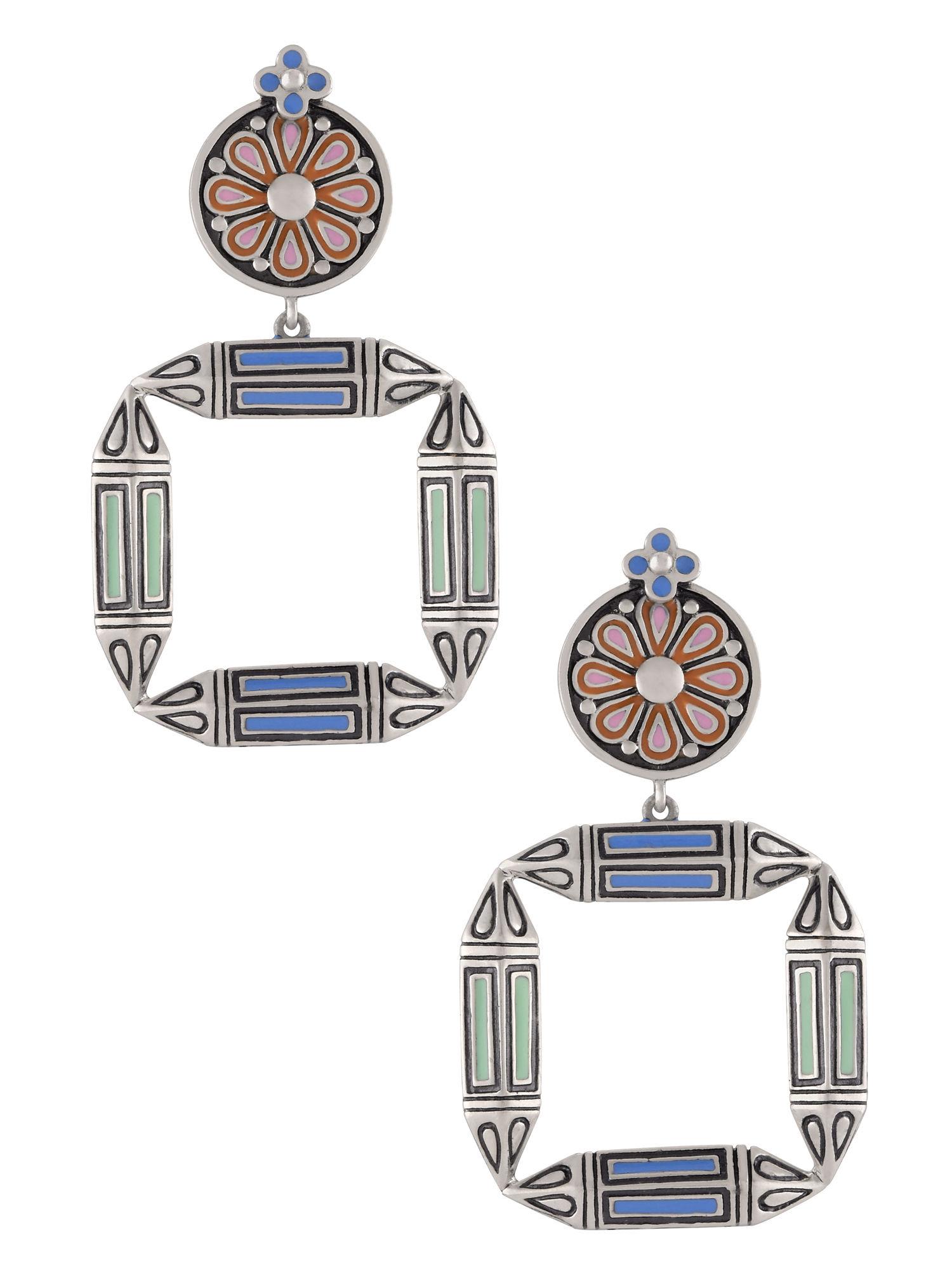 multi-color chandrika taveez flower earrings