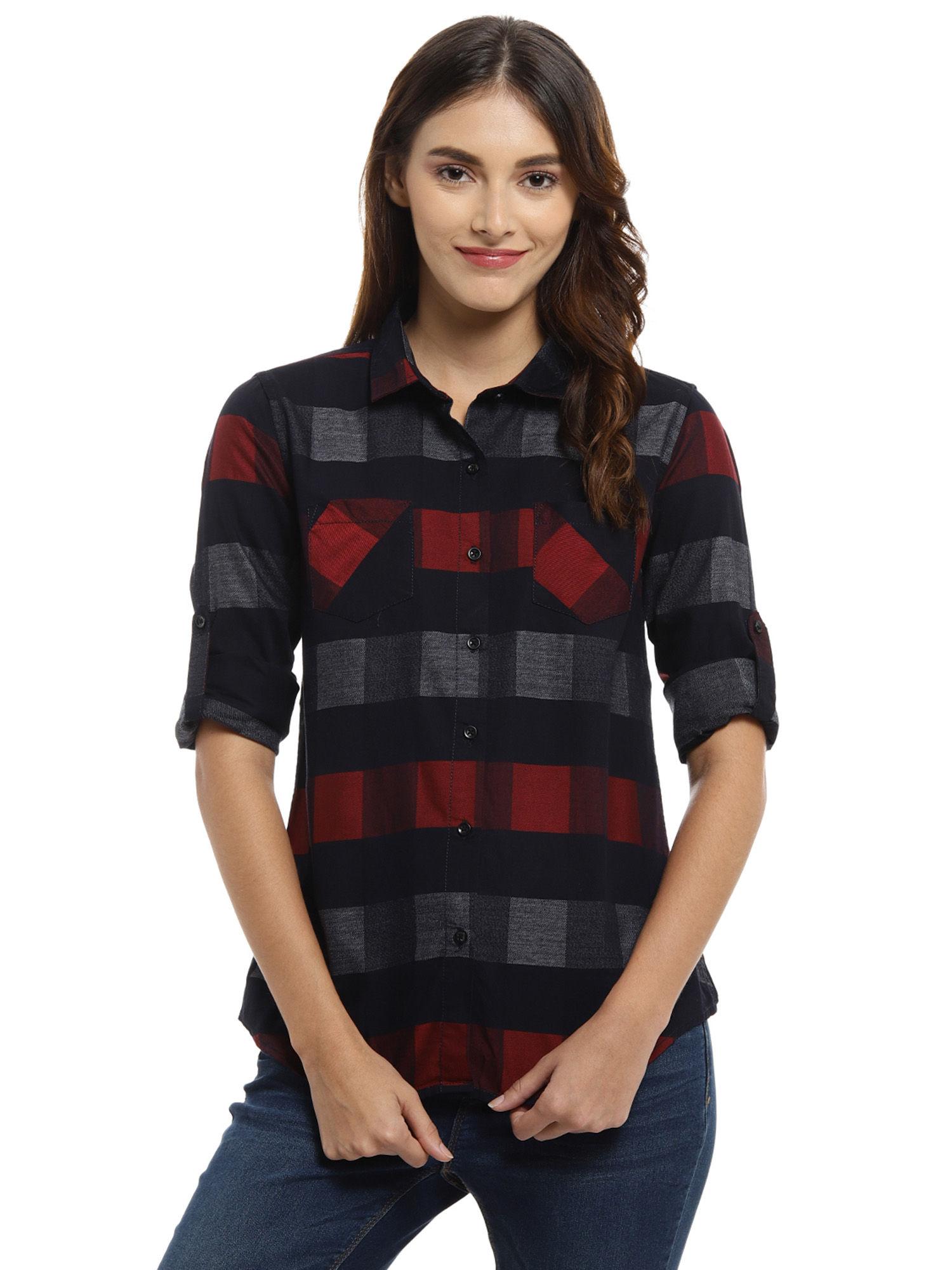 multi-color checkered casual spread stylish shirt