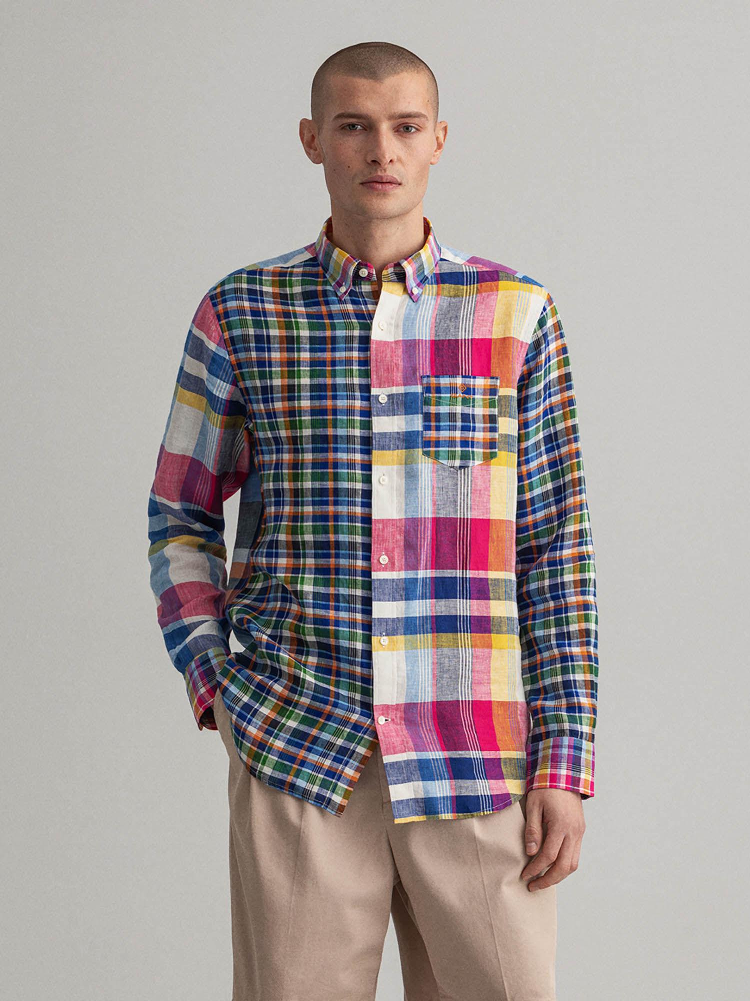 multi-color checks casual shirt