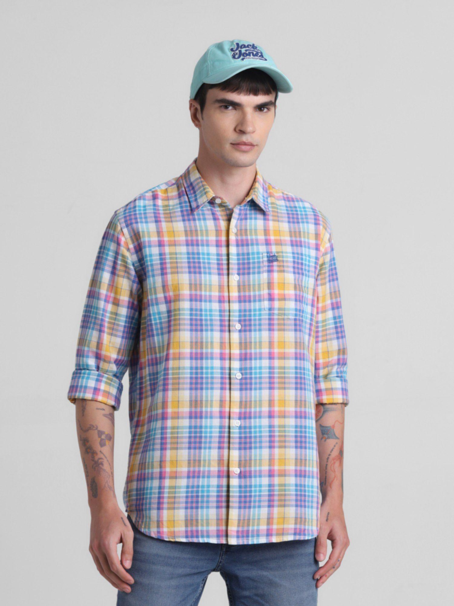 multi-color checks regular fit shirt