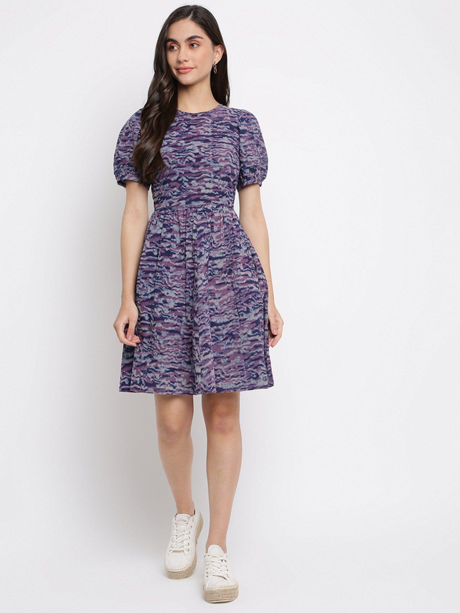 multi-color cotton dabu printed short dress