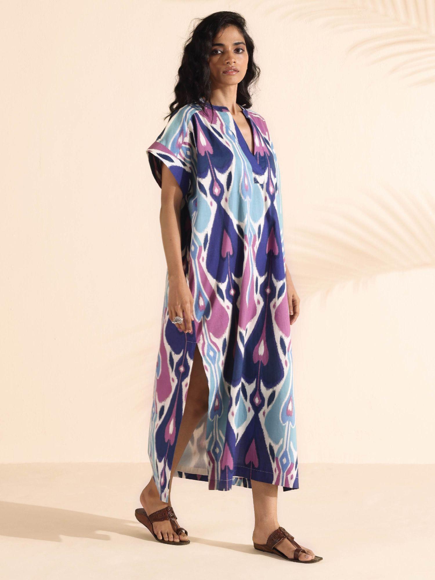 multi-color cotton ikat oversized dress