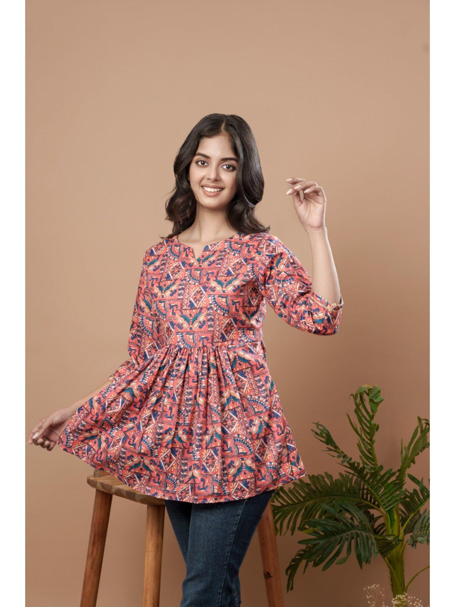 multi-color cotton printed tunic