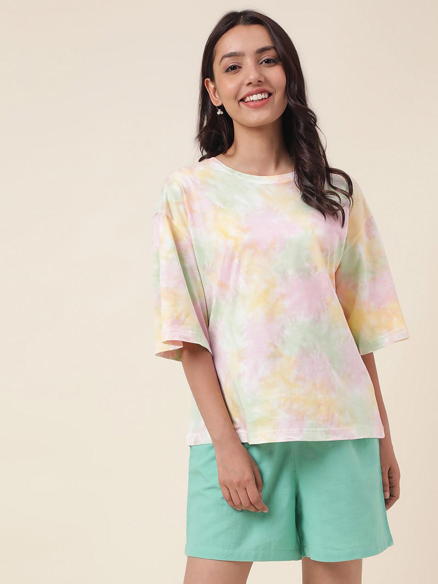 multi-color cotton printed women t-shirt