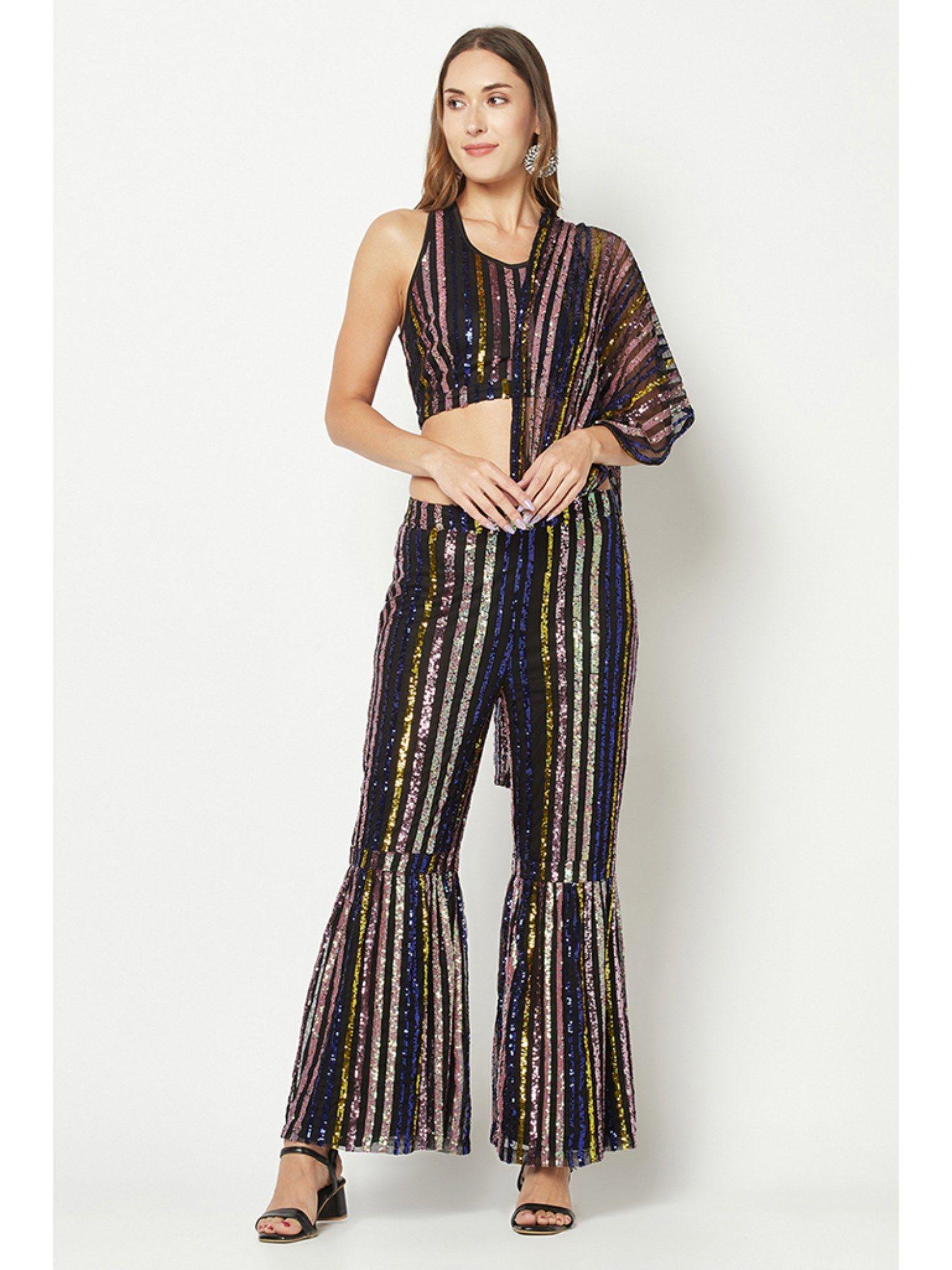 multi-color embellished jumpsuit