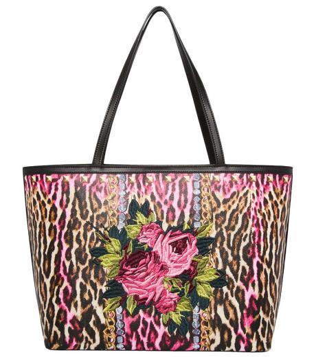 multi color embroided large tote