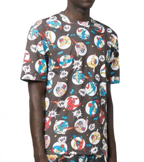 multi color fantasy cartoon print t-shirt