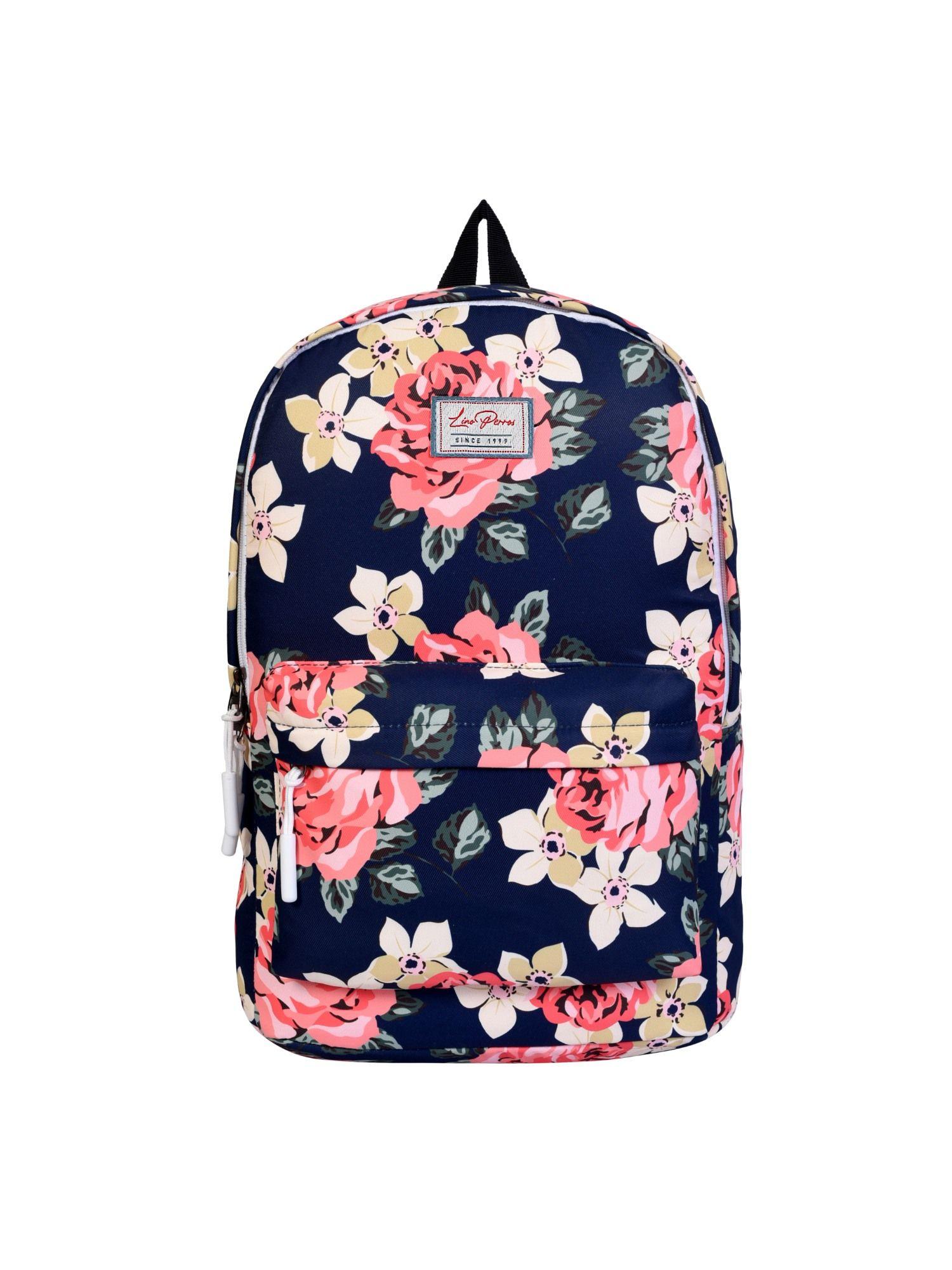 multi-color floral pattern backpack